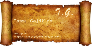 Tassy Gajána névjegykártya